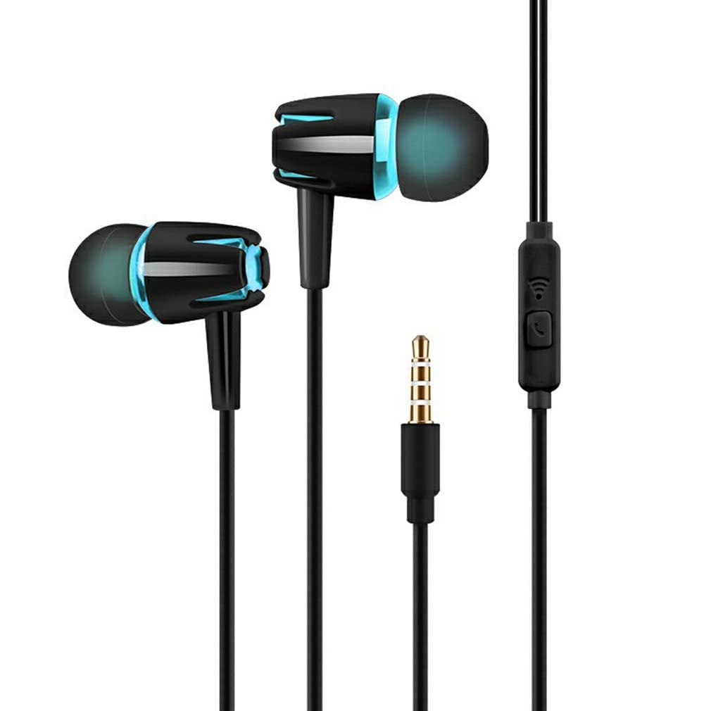 3.5mm Kopfhörer mit Subwoofer, Ohrhörer mit Einstellbarer Lautstärke, Musik Sport Gaming Headset mit Mikrofon