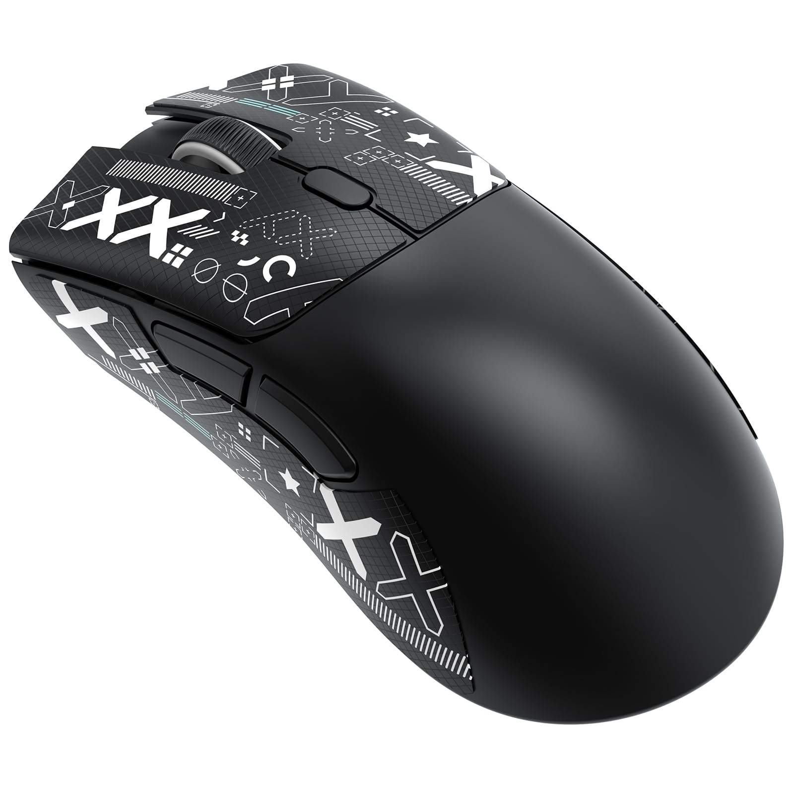 ATTACK SHARK R1 59g Superlight Maus mit Klebeband, PixArt PAW3311 Gaming-Sensor, BT/2,4G kabellose/kabelgebundene Gaming-Maus, 6 einstellbare DPI bis zu 18000, 65 Stunden Akku (schwarz)