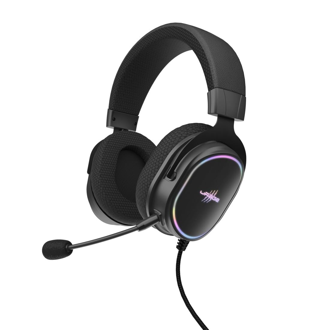 uRage Gaming-Headset SoundZ 800.7.1 V2, 7.1 Virtual Surround Sound, kabelgebundene Multi-Plattform Kopfhörer für PS5/PC, 2 m USB-Kabel, in Schwarz