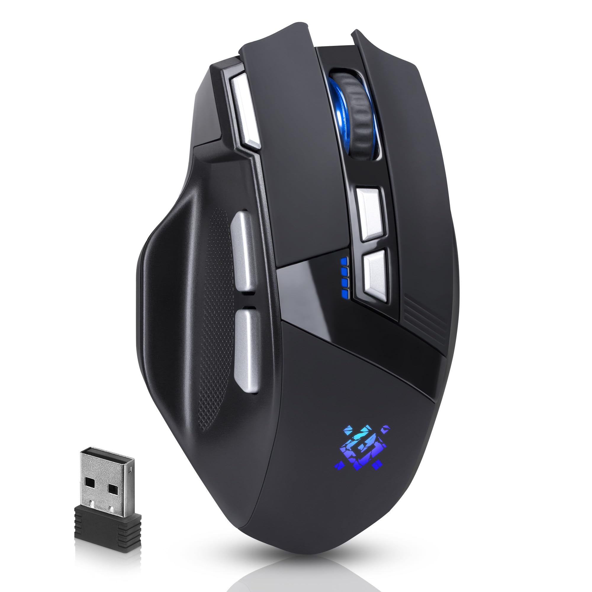 Defender Knight GM-885 Kabellose Gaming Maus, RGB Beleuchtung, 3200 DPI, 400 mAh Akku, 7 programmierbare Tasten, USB-C, 2.4 GHz Wireless Maus für PC Windows