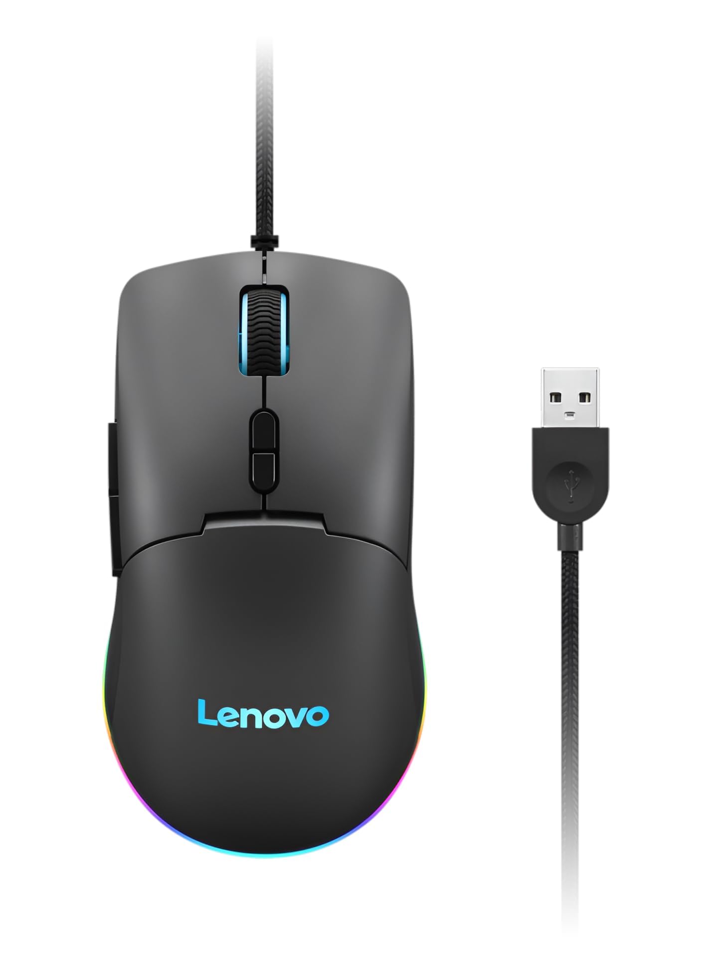 Lenovo M210 RGB Gaming-Maus (7 Tasten, RGB-Licht mit 3 Zonen, 8000 DPI, 300 IPS, 35 G, 1000 Hz), Schwarz
