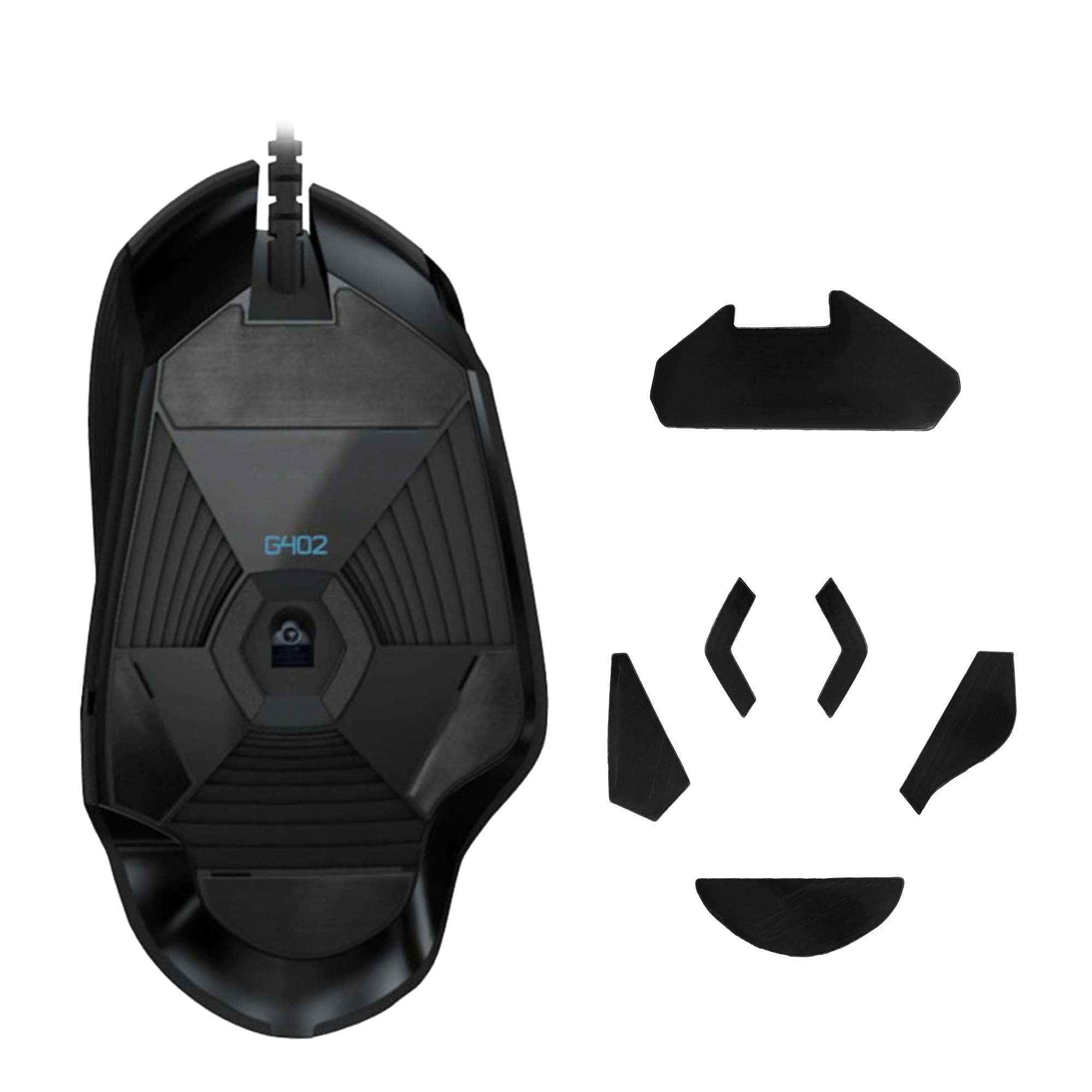 kwmobile Mouse Feet Sticker kompatibel mit Logitech G402 Ersatz Glider - Mausfüße passgenau - Maus Glides in Schwarz