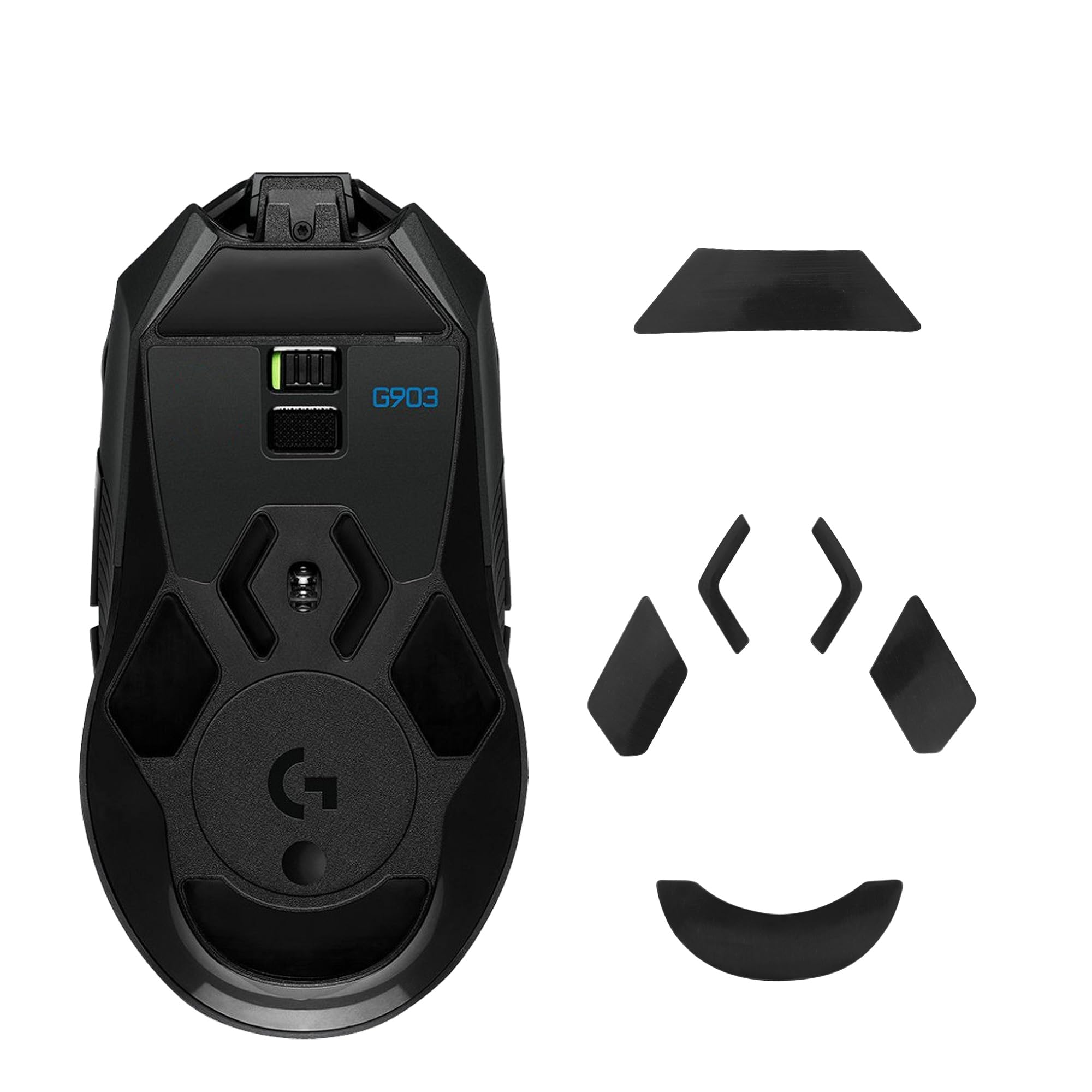 kwmobile Mouse Feet Sticker kompatibel mit Logitech G903 Ersatz Glider - Mausfüße passgenau - Maus Glides in Schwarz