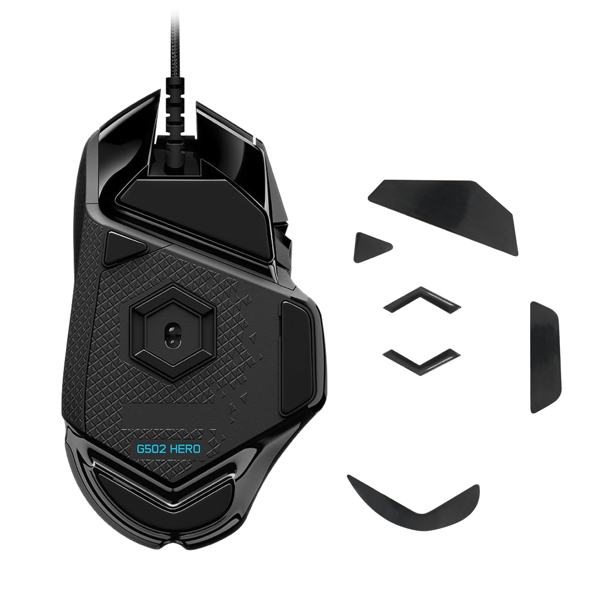 kwmobile Mouse Feet Sticker kompatibel mit Logitech G502 Wired (not for Wireless) Ersatz Glider - Mausfüße passgenau - Maus Glides in Schwarz