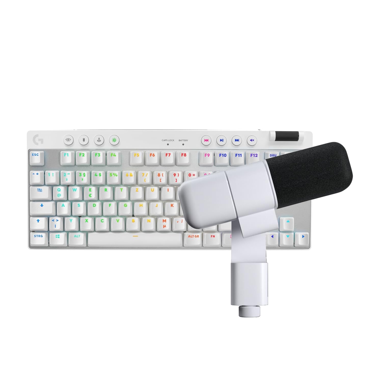 Logitech G PRO X TKL Lightspeed kabellose Gaming-Tastatur, QWERTZ Deutsches Layout Yeti Studio Active Dynamic XLR Broadcast Microphone for Gaming, Schwarz
