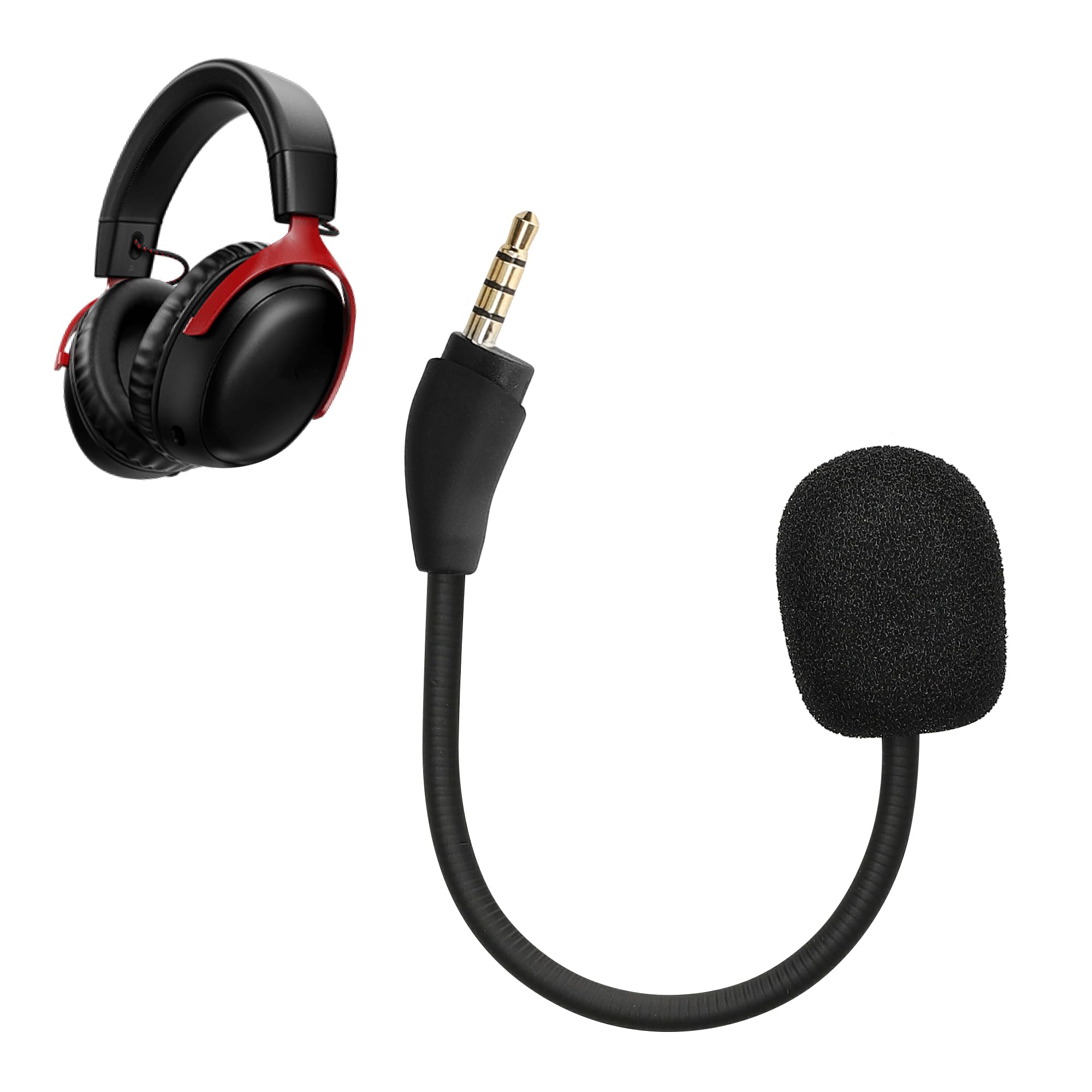 kwmobile Ersatz Kopfhörer Mikrofon kompatibel mit Kingston HyperX Cloud III Headset - Gaming Headphones Mikrofon mit 3,5 mm Klinkenstecker - Schwarz