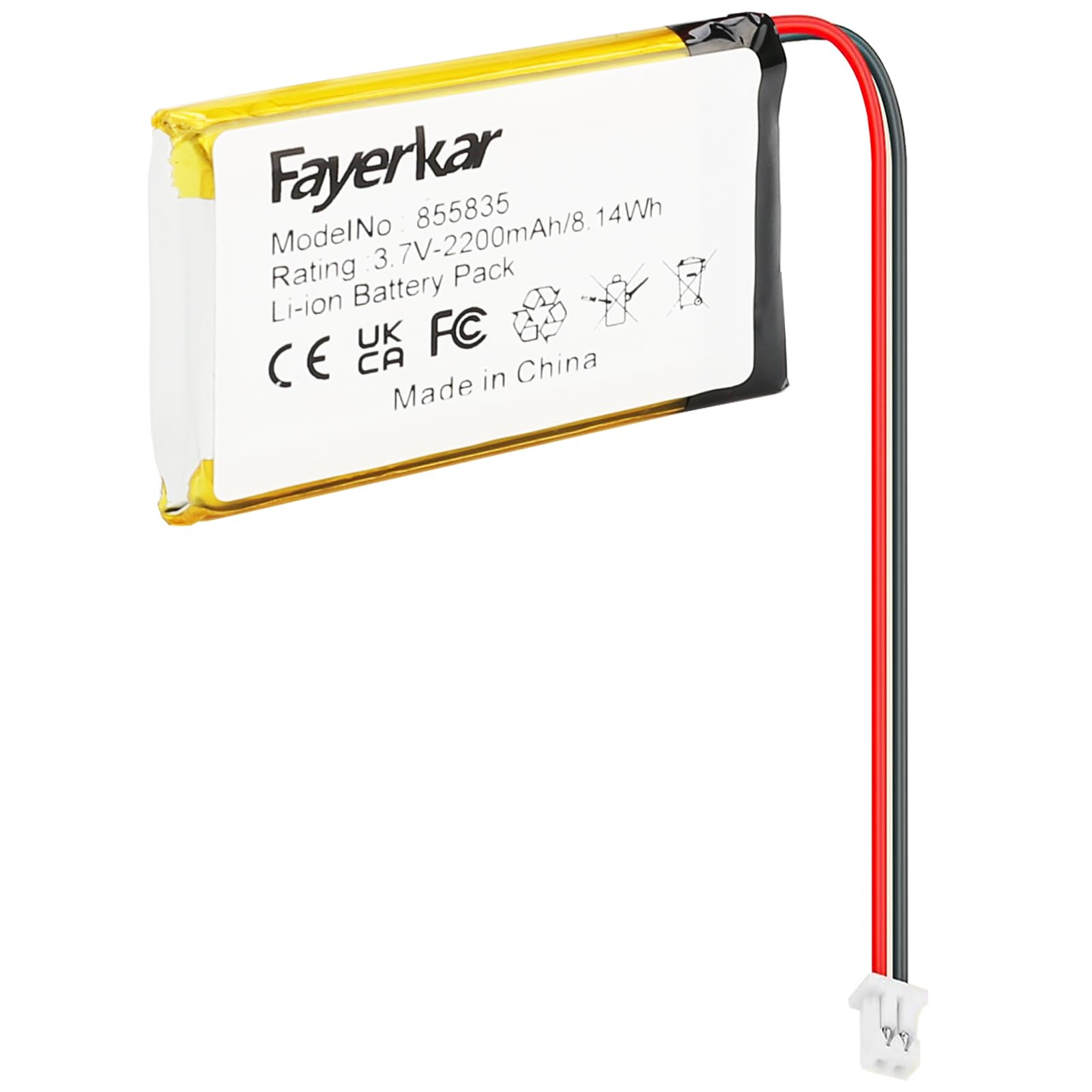 Faryerkar 3.7 V 2200 mAh Li-Ionen Akku für Logitech G933, G533, G935, G933S, G533S Wireless Artemis Spectrum Gaming Headset Akku Ersatz, kompatibel mit 533-000132 DIY