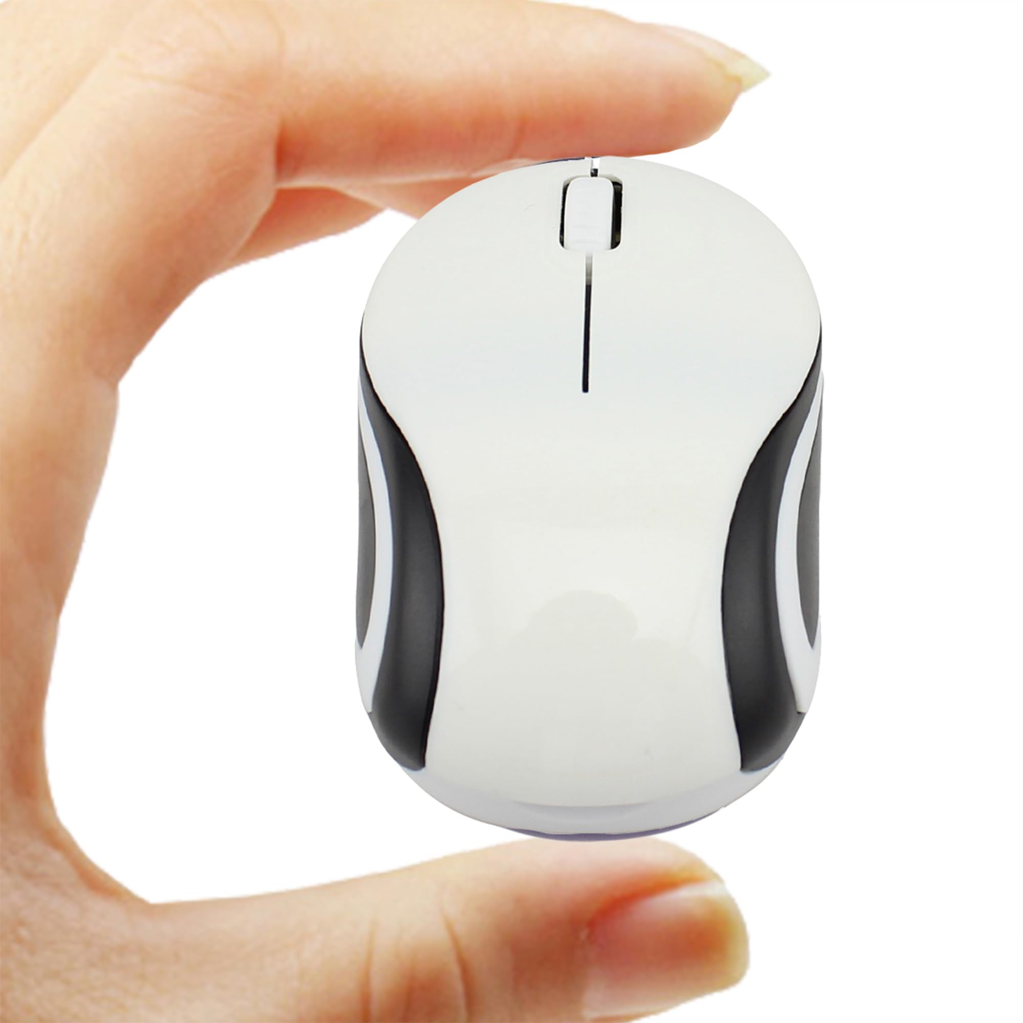 Kabellose Maus Niedliche Mini-Computermaus Kleine Größe Tasche Tragbare Kompakte Reise USB Optische Mäuse 3 Tasten 1000 DPI Kabellose Maus für Laptop PC Computer Notebook Kinder Geschenk (Weiß)
