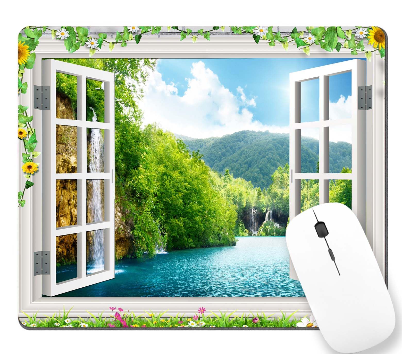 Pretty Mountain Trees Forest Mauspad, rutschfeste Gummiunterseite, Gaming-Mauspads für Computer, Laptop, Büro, Computer-Mauspad für kabellose Maus, 240 mm x 200 mm x 3 mm
