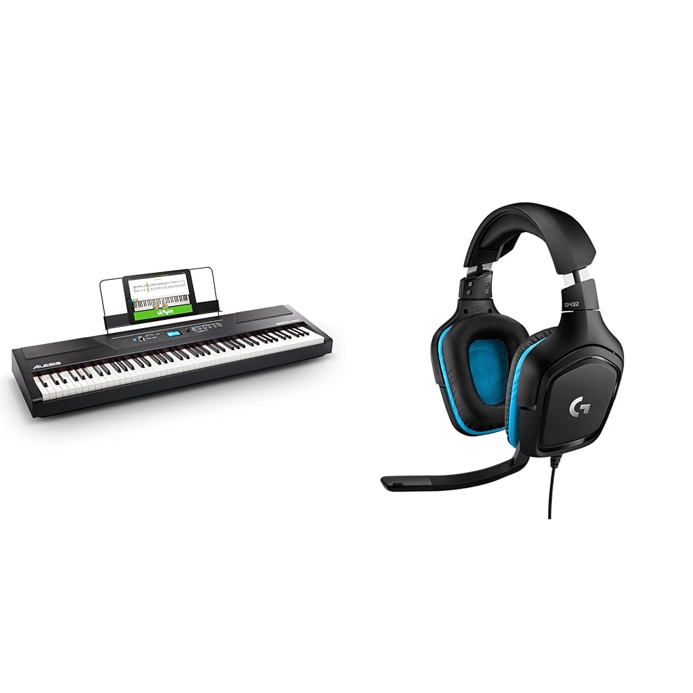 Alesis Recital Pro - E Piano 88 Tasten mit Gewichteten Volle Größe Klavier & Logitech G432 kabelgebundenes Gaming-Headset