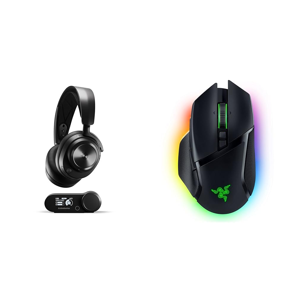 SteelSeries Arctis Nova Pro Wireless - Multi-System Gaming-Headset – PC & Razer Basilisk V3 Pro - Anpassbare kabellose Gaming-Maus mit Razer HyperScroll Tilt Wheel Focus Pro 30K Optischer Sensor