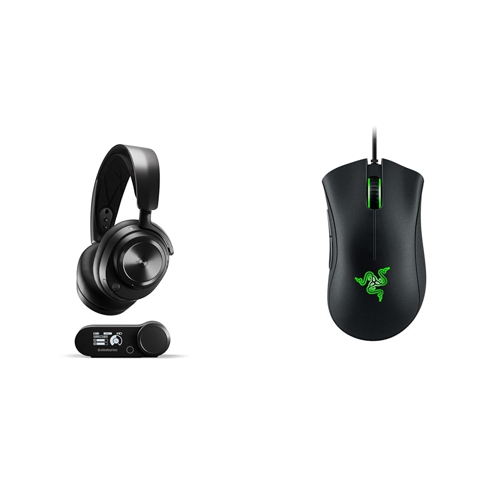 SteelSeries Arctis Nova Pro Wireless - Multi-System Gaming-Headset – PC & Razer DeathAdder Essential 2021 - Essentielle Gaming-Maus mit optischem 6.400-DPI-Sensor Optischer Sensor mit echten 6.400 DPI