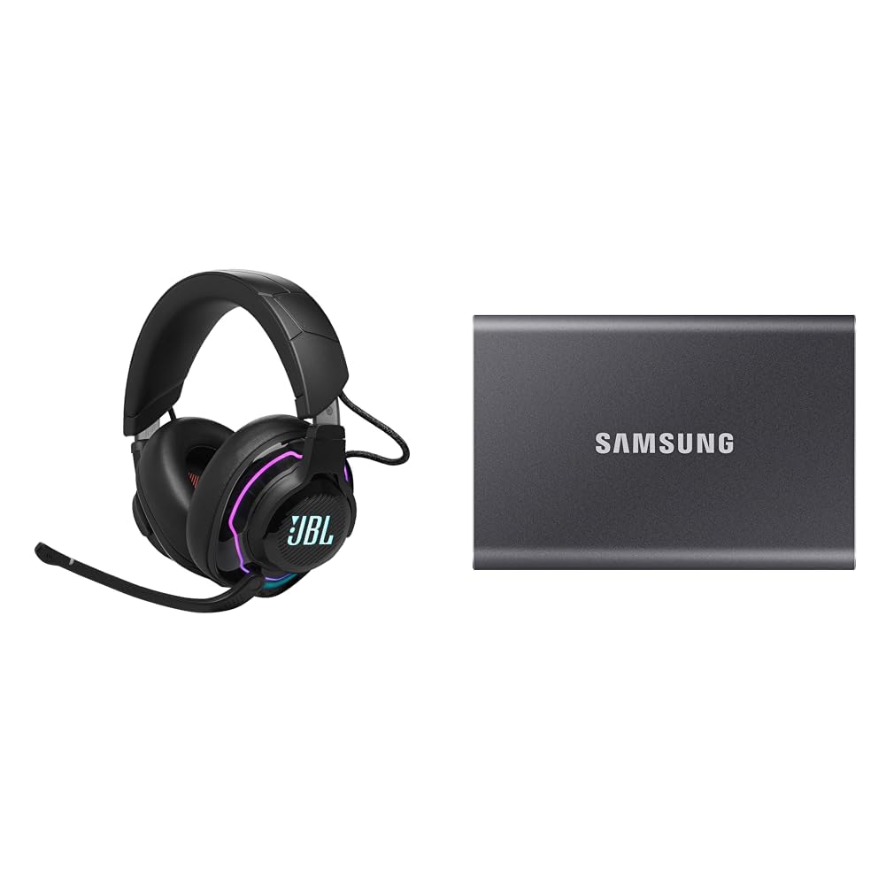 JBL Quantum 910 Over-Ear Gaming Kopfhörer – Wireless 2 & Samsung Portable SSD T7