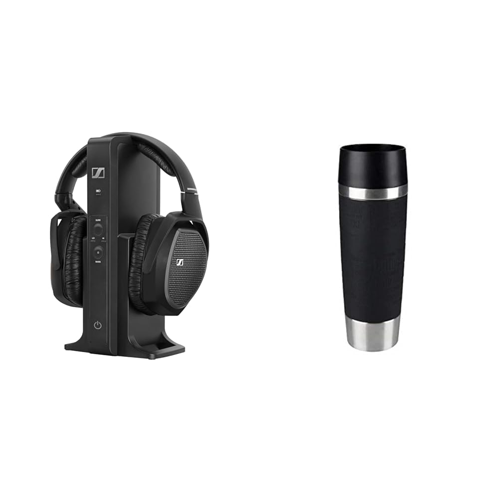 Sennheiser RS 175 Digitaler drahtloser Over-Ear-Kopfhörer & Emsa 515615 Travel Mug Classic Grande 500ml Thermobecher Isolierbecher hält 6h heiß