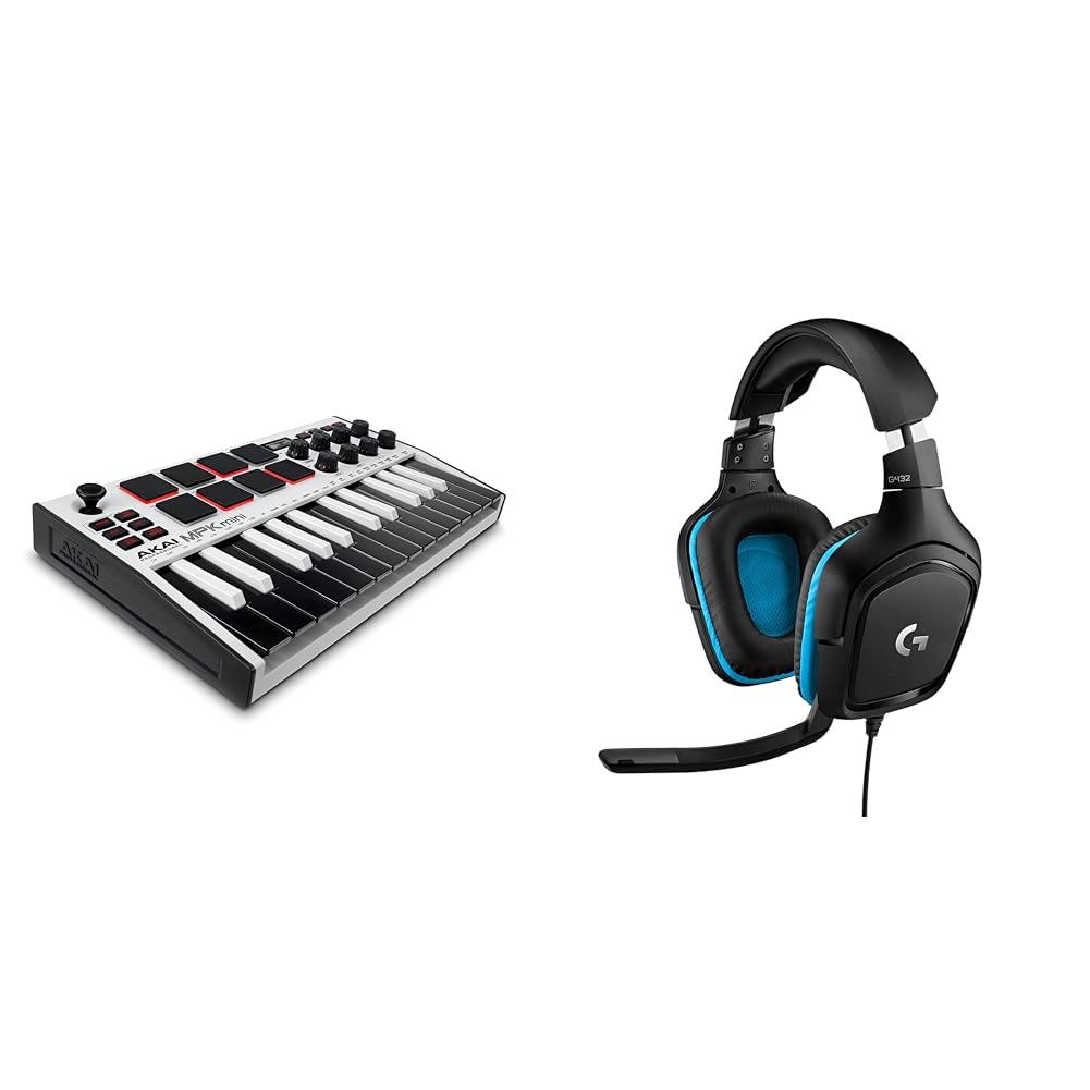 AKAI Professional MPK Mini MK3 – 25-Tasten USB MIDI Keyboard Controller & Logitech G432 kabelgebundenes Gaming-Headset