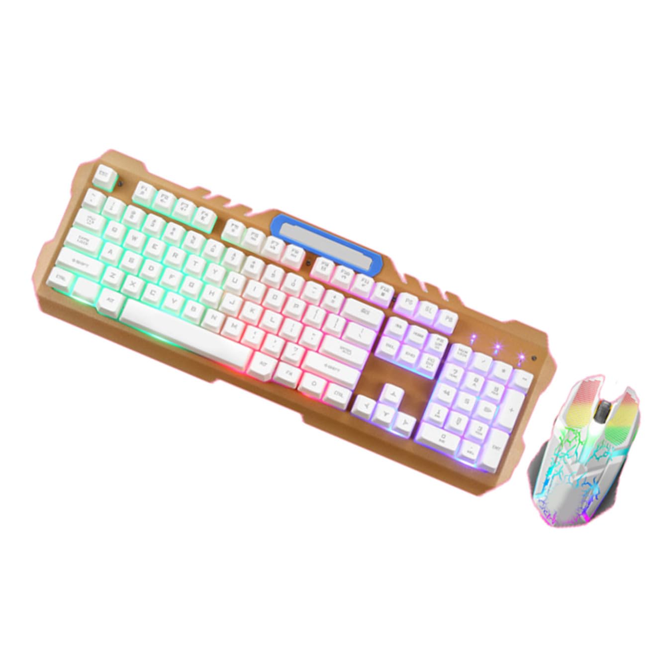 HEMOTON 1 Satz kabelgebundene Tastatur mit Hintergrundbeleuchtung mechanische Tastatur Computertastaturen Computermaus Gaming-Tasten Bequeme Maus USB Klaviatur Knopf t21 Weiß