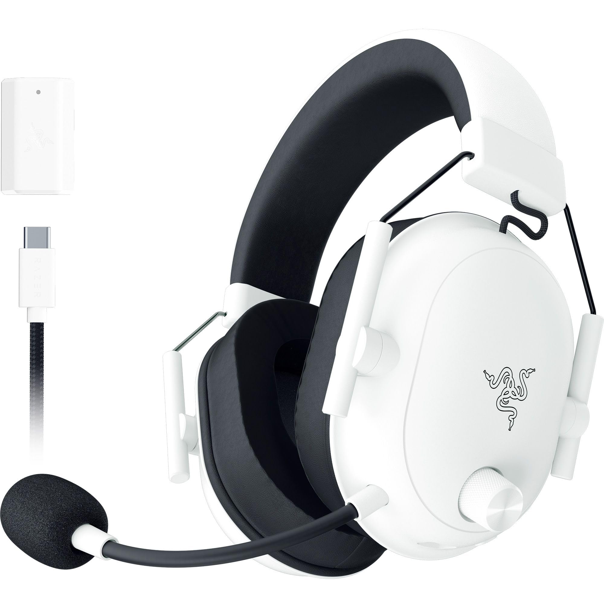 Razer BlackShark V2 Hyperspeed für PC - Kabelloses E-Sport Gaming-Headset Ultra leicht mit 280g (Super-Breitband-Mikrofon, Triforce Titanium 50mm Treiber, Schallisolierender Schaumstoff) Weiß