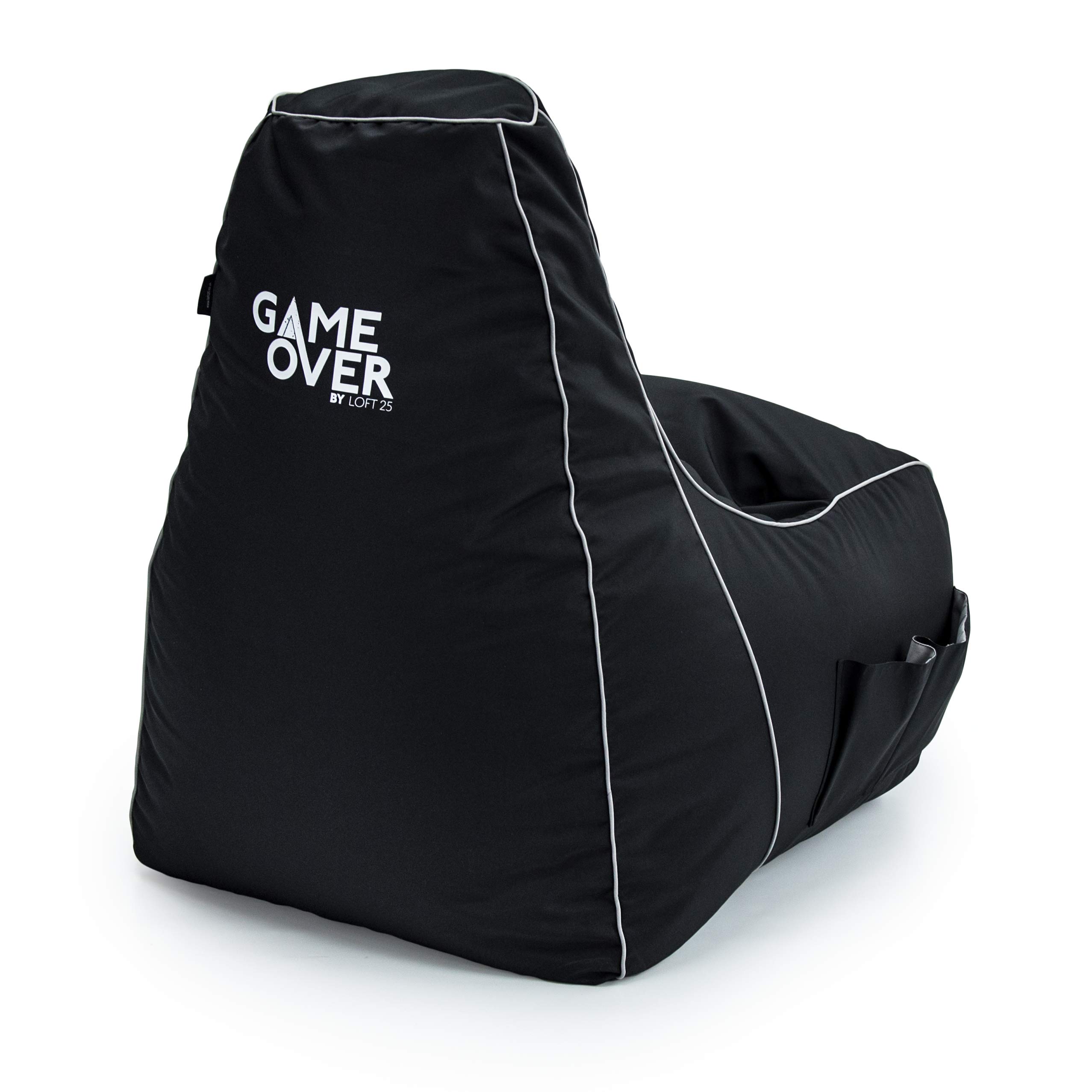 Game Over Video Spiele sitzsack - sitzsack Erwachsene, Indoor Outdoor Bean Bag, sitzsack Sessel für Gaming Room, Headset Halter & Seitentaschen für Controller,Gaming Sessel (Kosmischer Rauch)