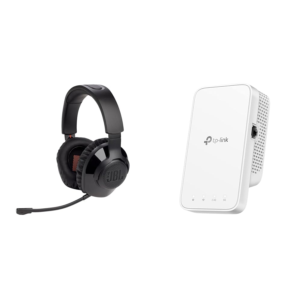 JBL Quantum 350 Over-Ear Gaming Headset – Schwarz & TP-Link RE330 WLAN Verstärker Repeater AC1200 867MBit/s 5GHz + 300MBit/s 2