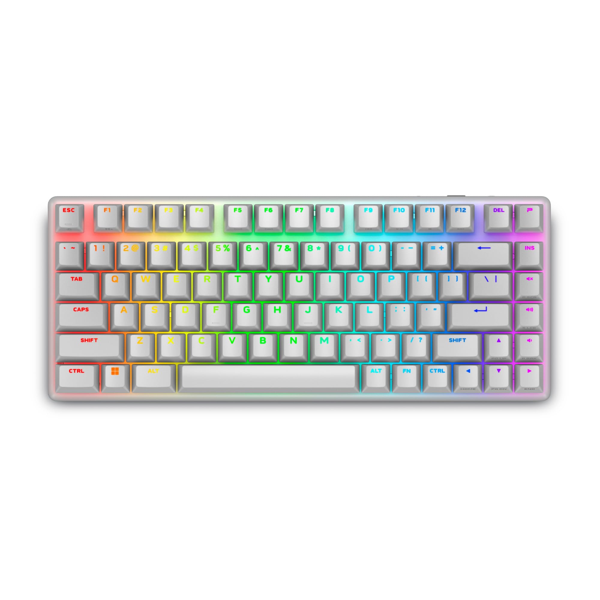 Alienware Pro Wireless-Gamingtastatur – 75 % Formfaktor, Lineare mechanische Alienware Switches, Tri-Mode 2.4 GHz Bluetooth USB, AlienFX RGB, US QWERTY Layout, Lunar Light