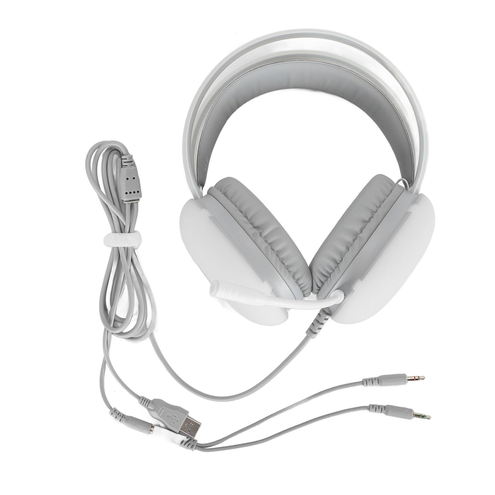 Gaming Headset, Kabelgebundenes RGB Gaming Headset mit Rauschunterdrückungsmikrofon, Ergonomische HiFi Stereo Over Ear Kopfhörer für PS5 für One für Switch für PC
