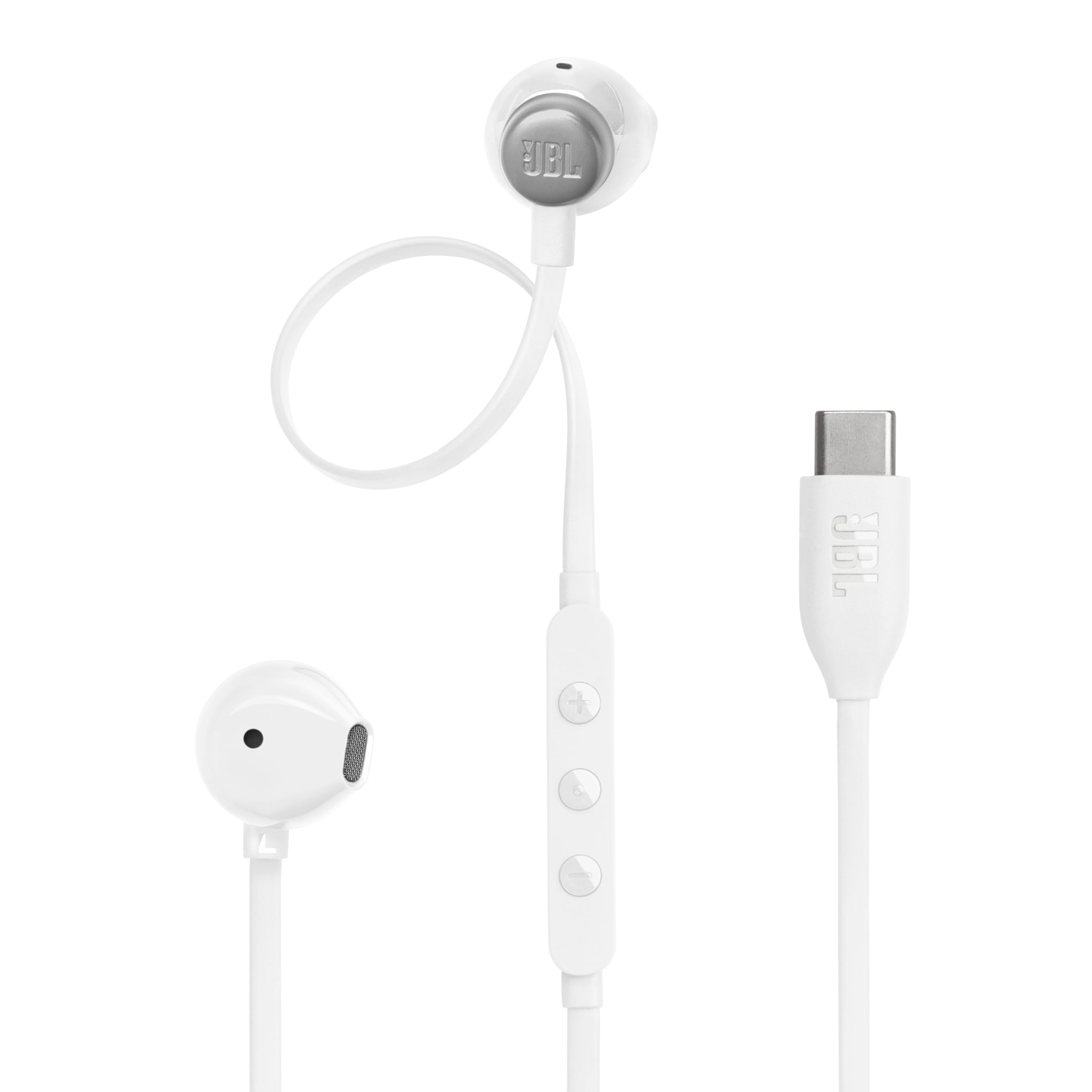 JBL Tune 305 C Kopfhörer – Kabelgebundene In-Ear-Kopfhörer mit JBL Pure Bass Sound, Mikrofon und USB-C-Anschluss – Weiß