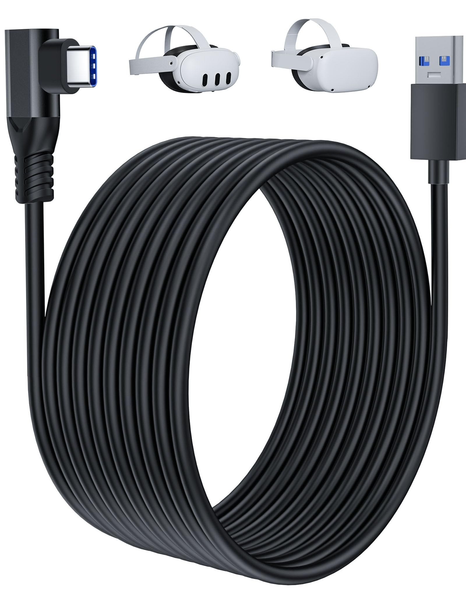 5M Link Kabel,für Samsung Galaxy VR/Meta/Oculus Quest3/Quest2/Pro PICO 4 PC Steam VR,High Speed PC Datenübertragung Virtual Reality Headset Kabel,USB 3.0 zu USB C Kabel für VR Headset und Gaming PC