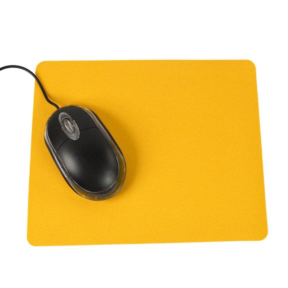 PULABO 21,5 x 17,5 cm Gaming-PC-Laptop-Mauspad Rutschfeste einfarbige Rechteckmatte Gelb Premium-Qualität beliebt