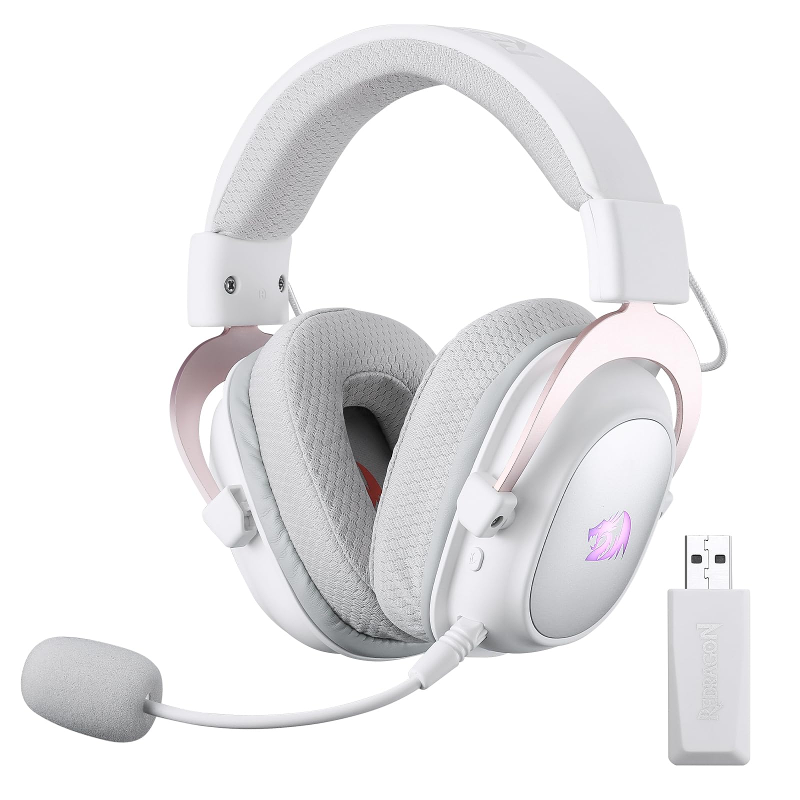 Redragon H510 PRO 3-Modus-RGB-Gaming-Headset – 7.1-Surround-Sound – 53-mm-Audiotreiber in Memory Foam-Ohrpolstern mit strapazierfähigem Stoffbezug – Kopfhörer für mehrere Plattformen