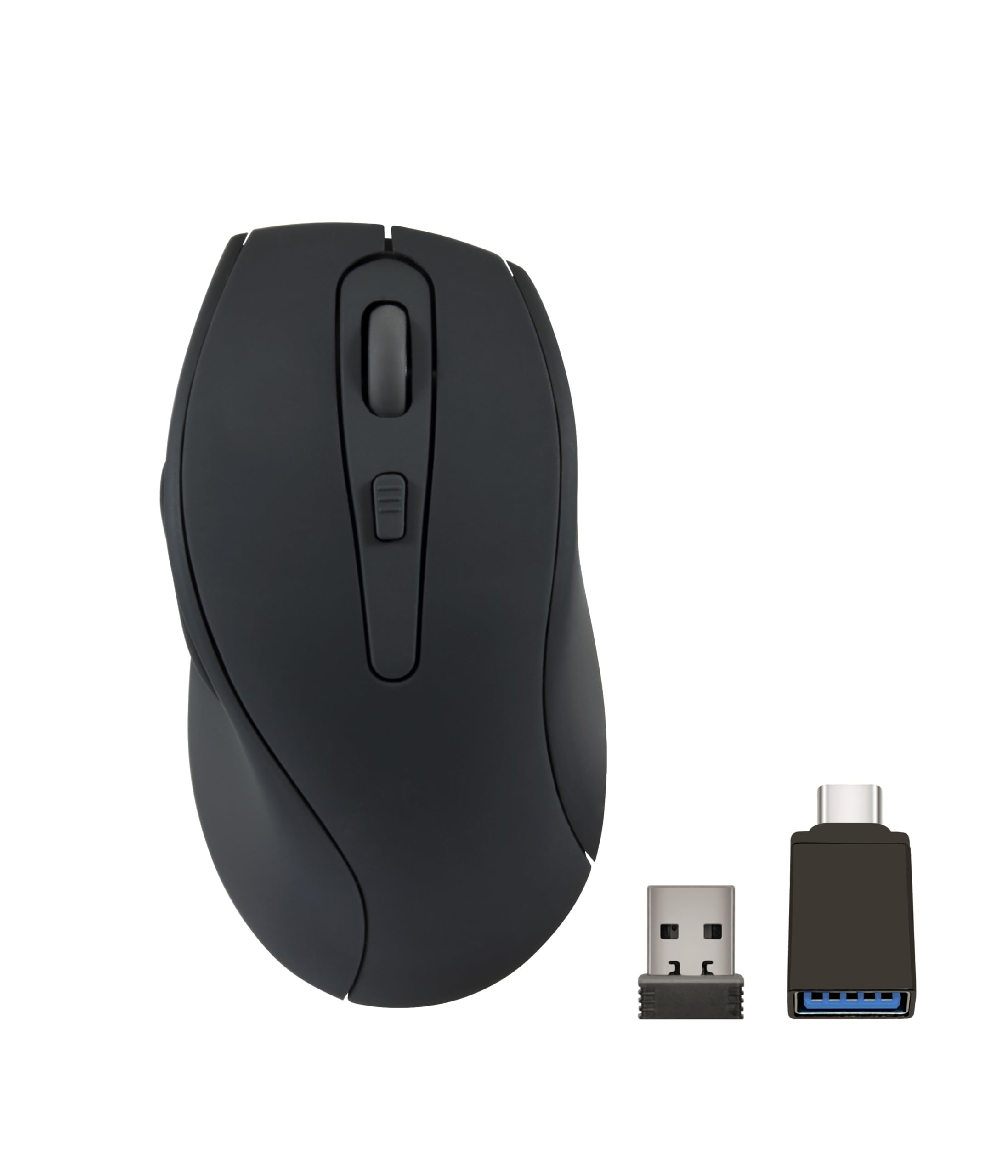 Speedlink AXON - Silent Wireless PC Maus kabellos, leiser klick, mit Akku wiederaufladbar USB-C, antibakterielle Oberfläche gummiert, ergonomisch, 2.4GHz, bis 1600dpi, schwarz