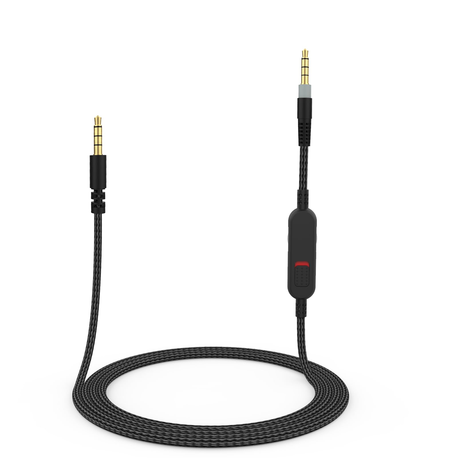 Ersatz-Cloud-Alpha-Kabel, Audiokabel mit Stummschaltung und Lautstärkeregler, kompatibel mit Kingston Cloud Alpha und Cloud Mix Gaming-Headset, Schwarz