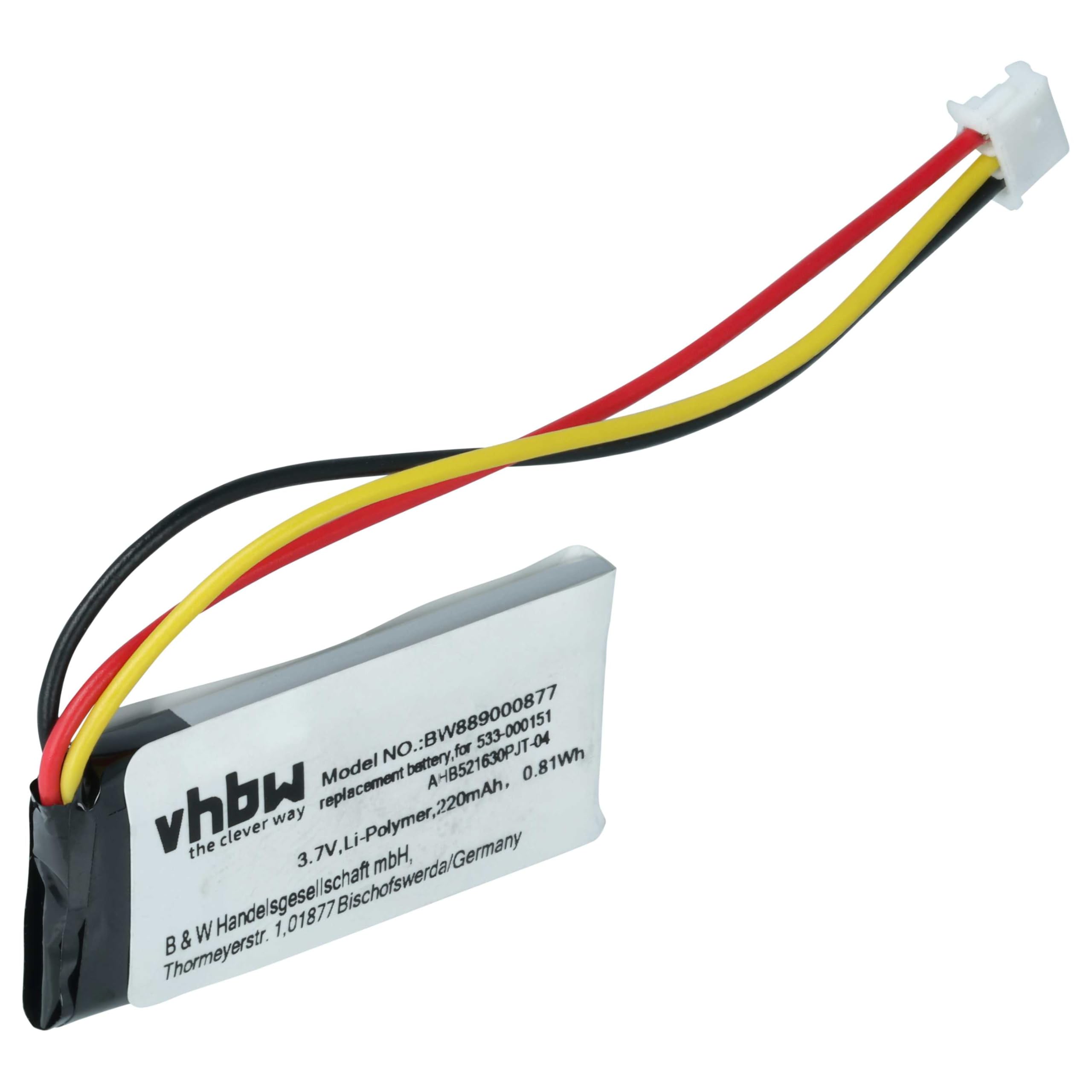 vhbw 1x Akku kompatibel mit Logitech G502, G502 Lightspeed, G Pro Wireless, G Pro kabellose Maus (220 mAh, 3,7 V, Li-Polymer)