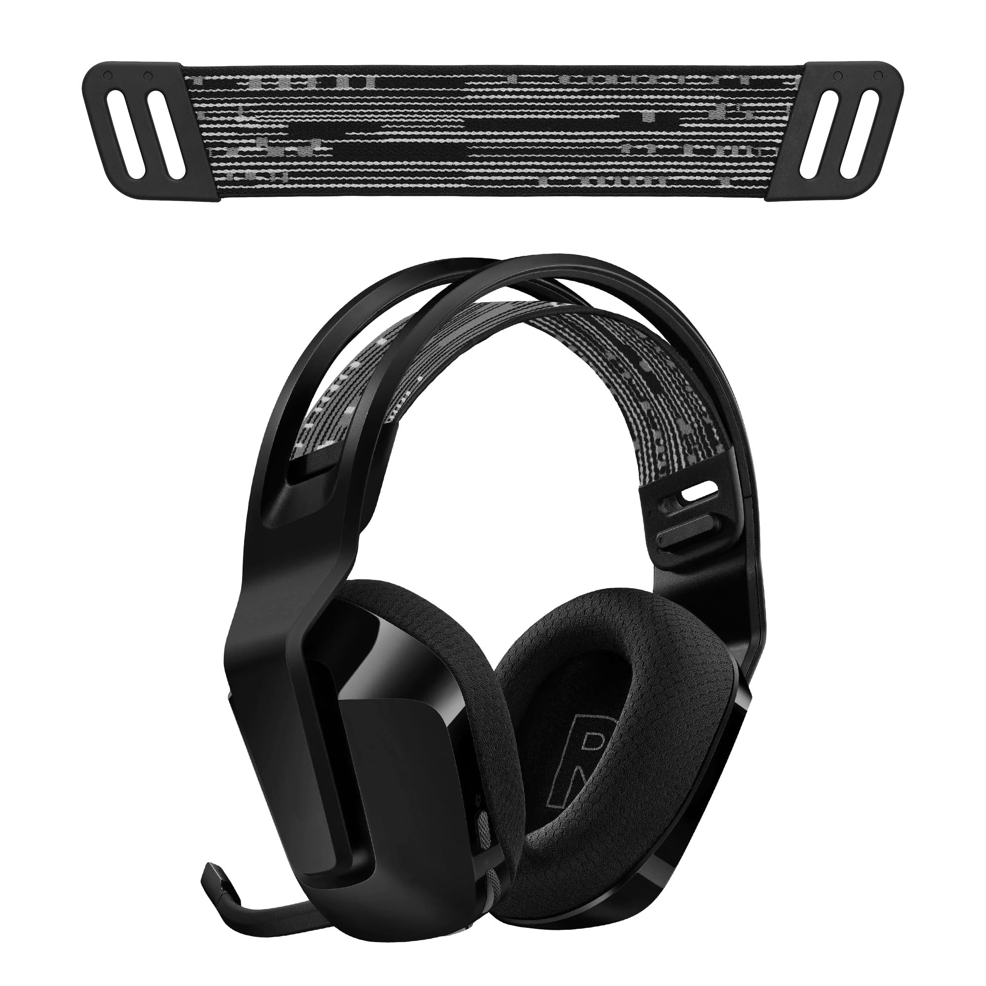 kwmobile Ersatz Bügelpolster kompatibel mit Logitech G733 / G335 / G535 Kopfbügel - Kopfbügelpolster aus Nylon - Kopfhörer Ersatz Bügel mit Polster - Schwarz Weiß