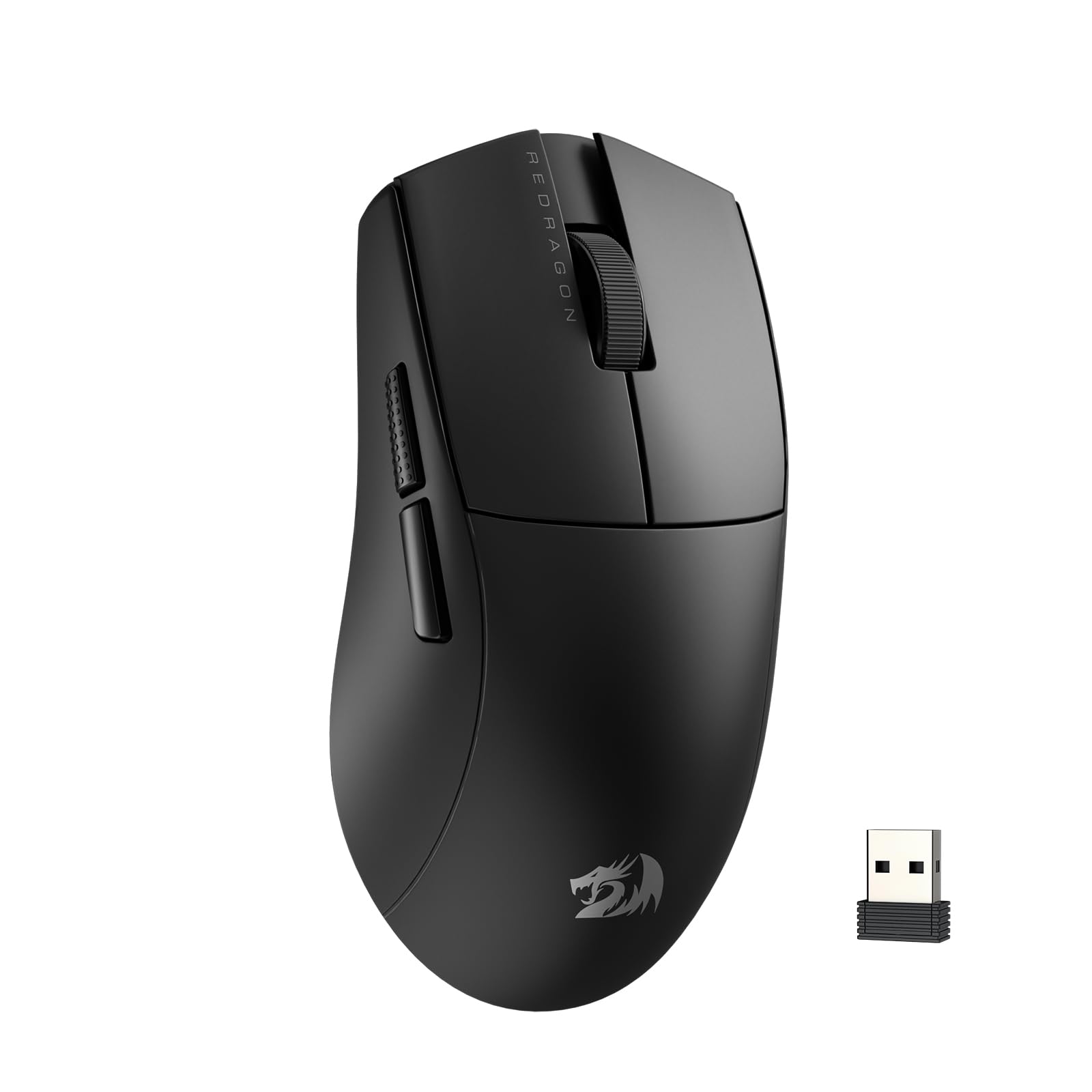 Redragon M916 Kabellose Gaming Maus, 49G Ultra-Light 8K DPI 2.4G Kabellose Gaming-Maus mit ergonomischem Griff, voll programmierbare Tasten, Software unterstützt DIY Keybinds & DPI, Schwarz