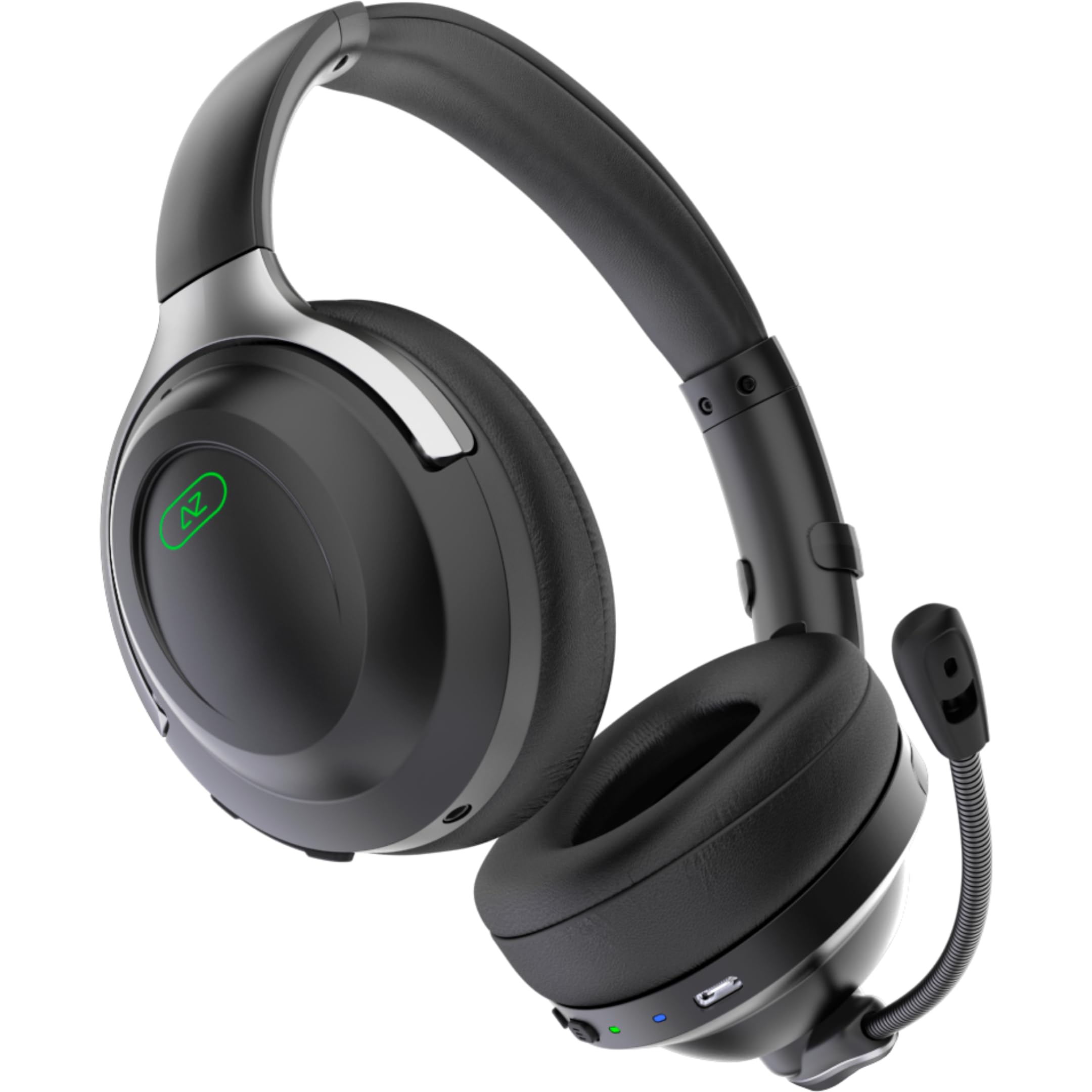 AceZone A-Spire Wireless ANC Gaming-Headset kabelloser 2,4-GHz-Dongle der nächsten Generation geräuschunterdrückendes Flip-to-Mute Mikrofon BT 5.4 LE Audio Mobile App leicht PC, PS5, PS4, Switch