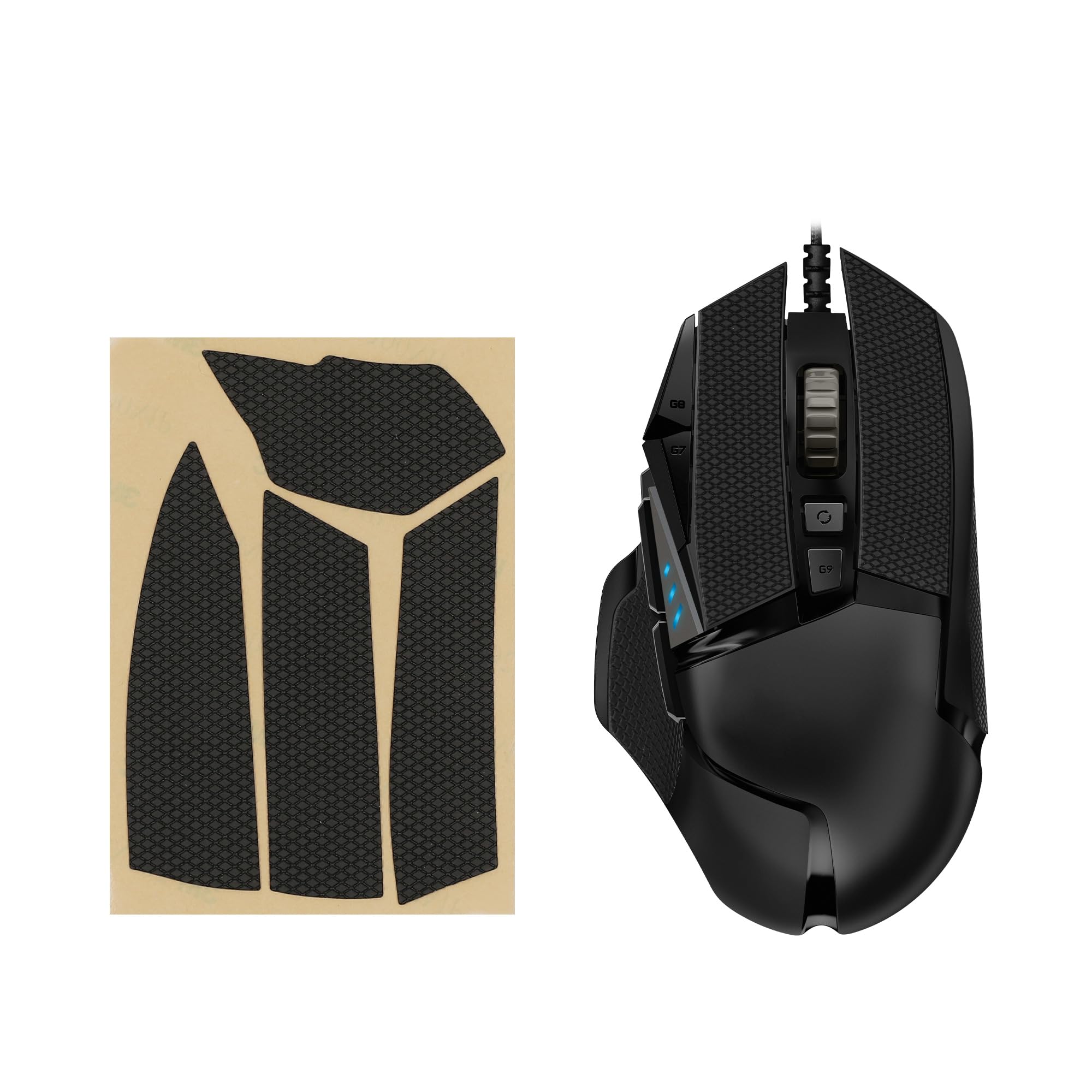 kwmobile Gaming Maus Grip Tape kompatibel mit Logitech G502 Maus - Rutschfestes Griffband für PC Maus - Schwarz
