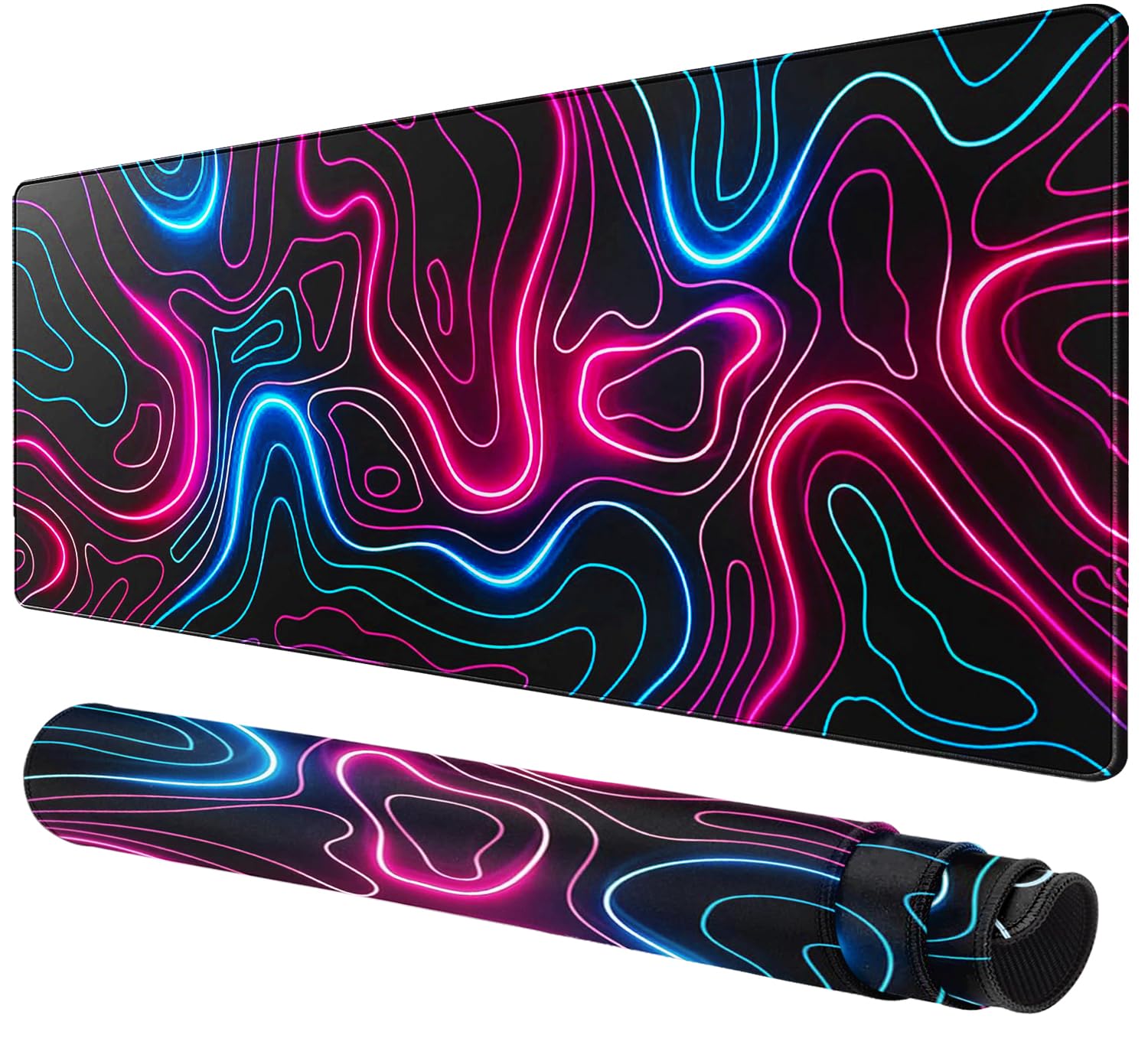 Rcege Großer Mauspad für Schreibtisch - 600x300mm Gaming-Mauspad mit genähten Kanten, Nicht rutschender Unterlage, Schreibtischmatte für Tastatur und Maus