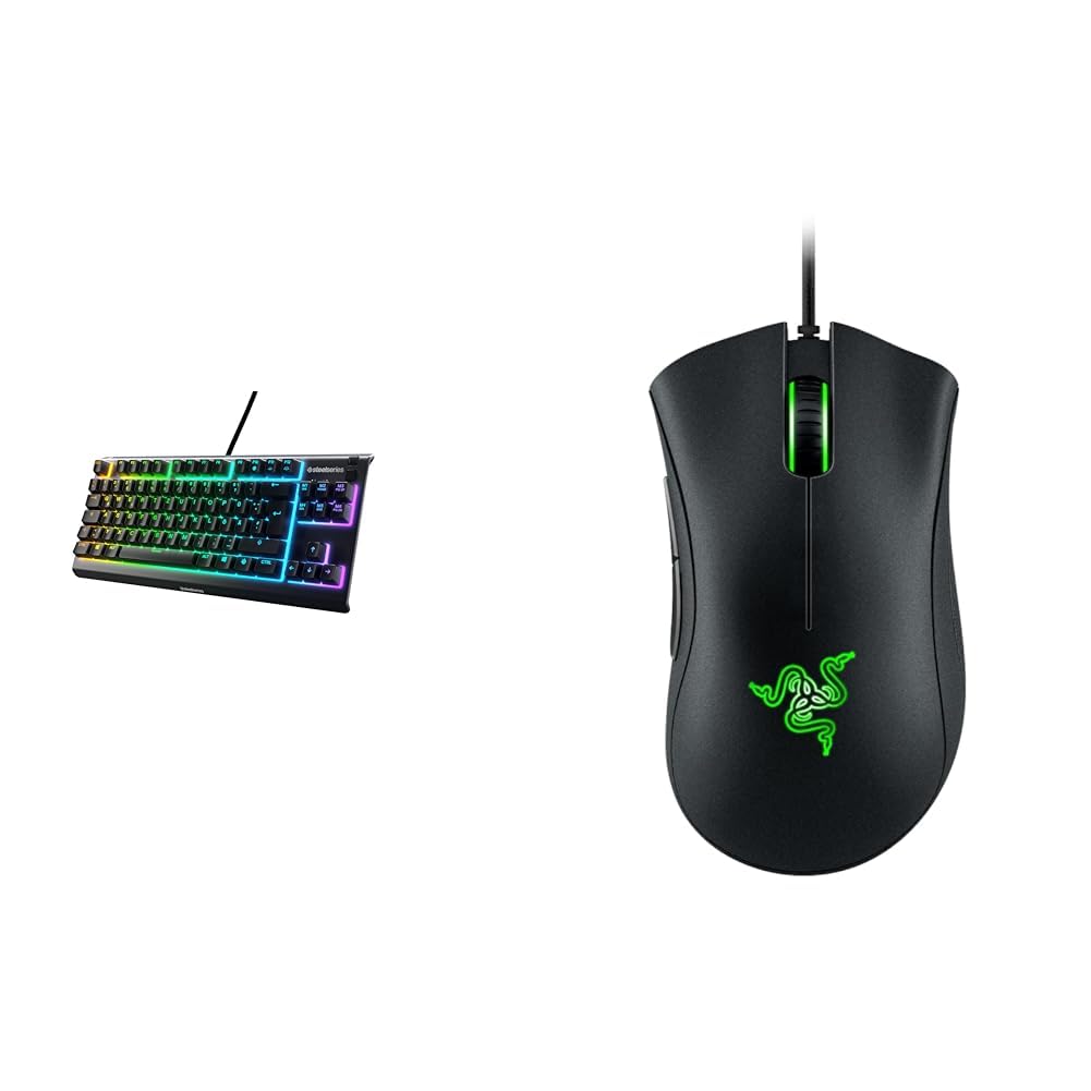 SteelSeries Apex 3 TKL - RGB Gaming-Tastatur & Razer DeathAdder Essential (2021) - Essentielle Gaming-Maus mit optischem 6.400-DPI-Sensor