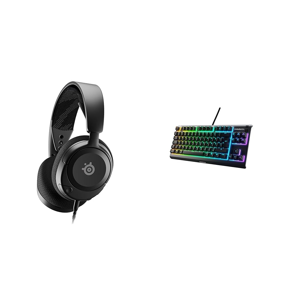 SteelSeries Arctis Nova 1 - Multi-System Gaming-Headset – Hi-Fi-Treiber & Apex 3 TKL - RGB Gaming-Tastatur - Kompakter Tenkeyless-Formfaktor - 8-Zonen-RGB-Beleuchtung - Deutsches (QWERTZ) Layout