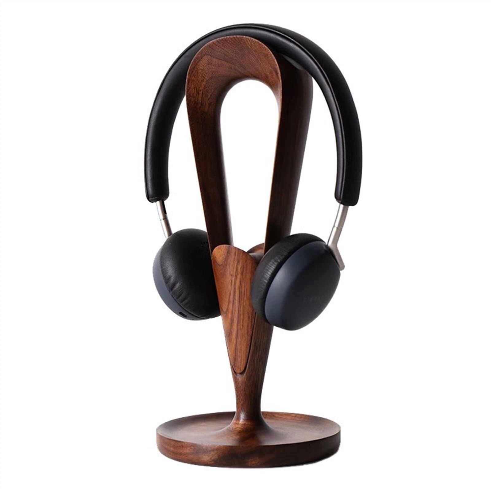 Headset-Ständer, Kopfhörerständer, Walnussholz, Kopfhörerständer, Headset-Halter für Schreibtisch, unterstützt Dual-Headsets Aufhängung für PC-Gaming