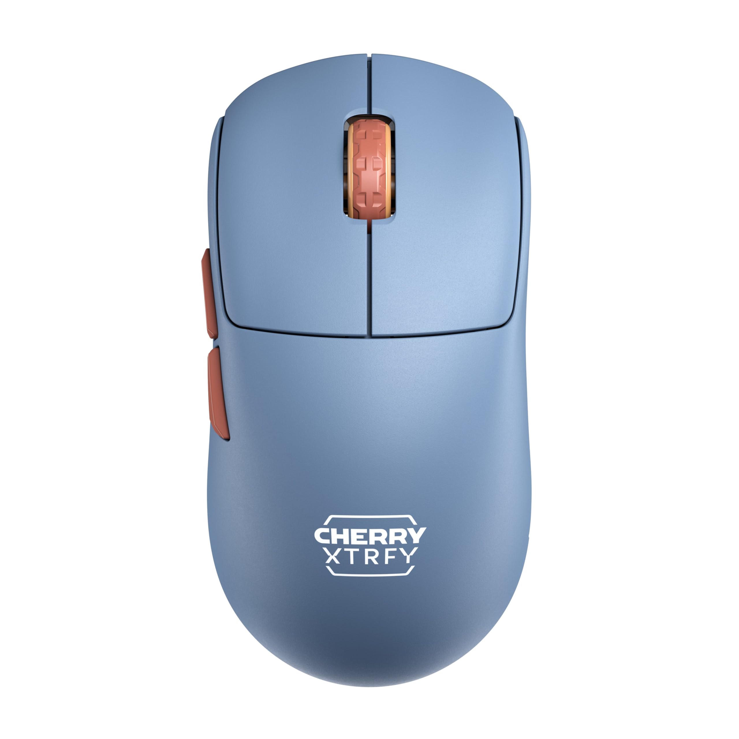 CHERRY XTRFY M68 Wireless, Ultraleichte Kabellose Gaming-Maus, 2,4 GHz Funk, Optimiert für esports, Symmetrische Form mit Besonders Niedriger Front, Blau