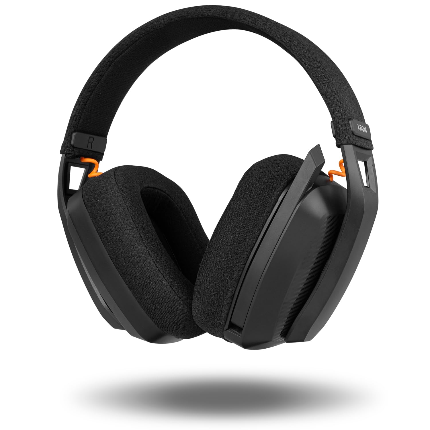 KROM KANJI – Kabelloses Gaming-Headset mit Bluetooth 5.3, 2,4 GHz & USB, 40-mm-Treibern, omnidirektionalem Mikrofon, Lautstärke- & Stummschaltung am Ohrhörer, verstellbarem, leichtem Kopfband, Schwarz