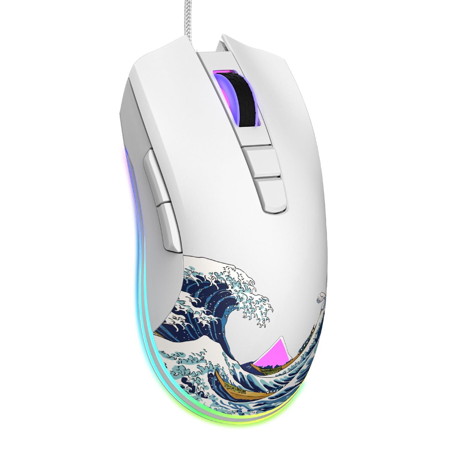COSTOM XVX G705 Kabelgebundene Gaming-Maus, RGB-Hintergrundbeleuchtung, PC-Gaming-Maus mit einstellbaren 12000 DPI/7 programmierbaren Tasten, Gamer Computer, USB-Maus für Windows, Mac, Laptop, PC