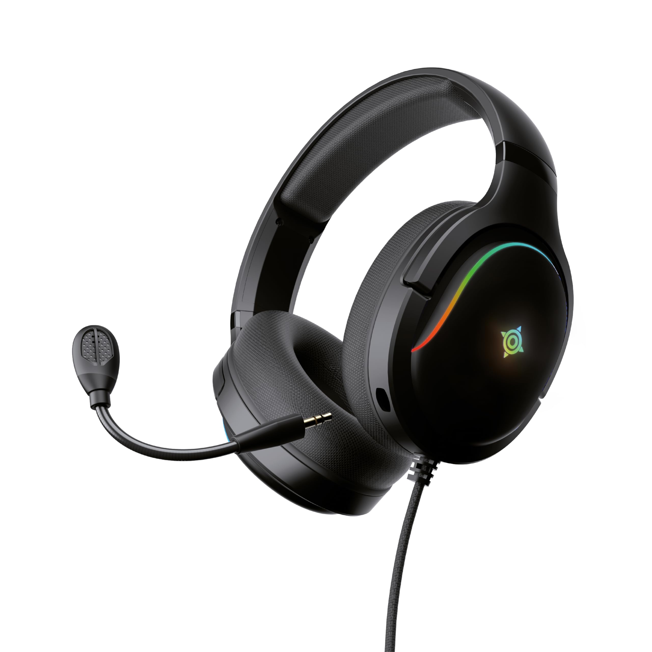 NOVA GAMING Borealis Gaming-Kopfhörer mit abnehmbarem Mikrofon, RGB-Lichtspiele, leicht und komfortabel, kompatibel mit Mehreren Plattformen (PC, PS4-5 und Switch), Schwarz