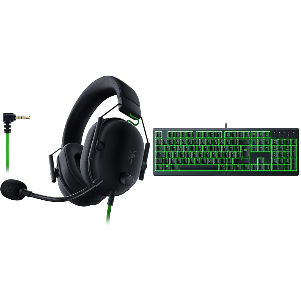 Razer BlackShark V2 X - Premium Esports Gaming Headset & Ornata V3 X - Flache Membran-Tastatur mit Chroma RGB