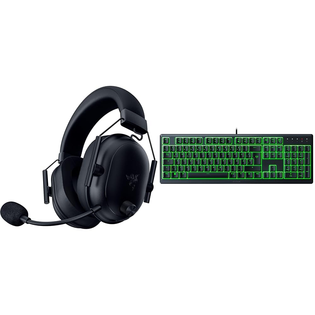 Razer BlackShark V2 HyperSpeed für PC - Kabelloses Ultra leichtes E-Sport Gaming-Headset & Ornata V3 X - Flache Membran-Tastatur mit Chroma RGB