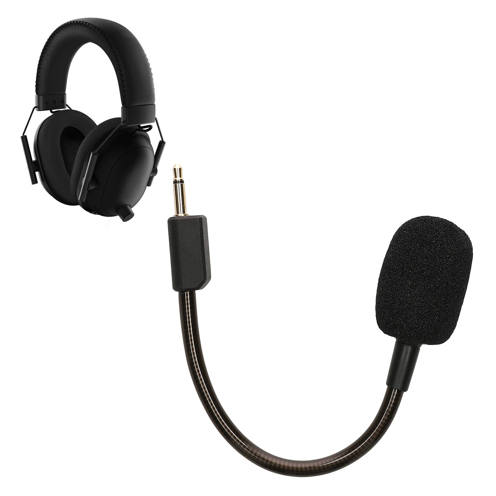 kwmobile Gaming Headset Mikrofon kompatibel mit Razer Blackshark v2 / Pro / SE - 10cm - Schwarz