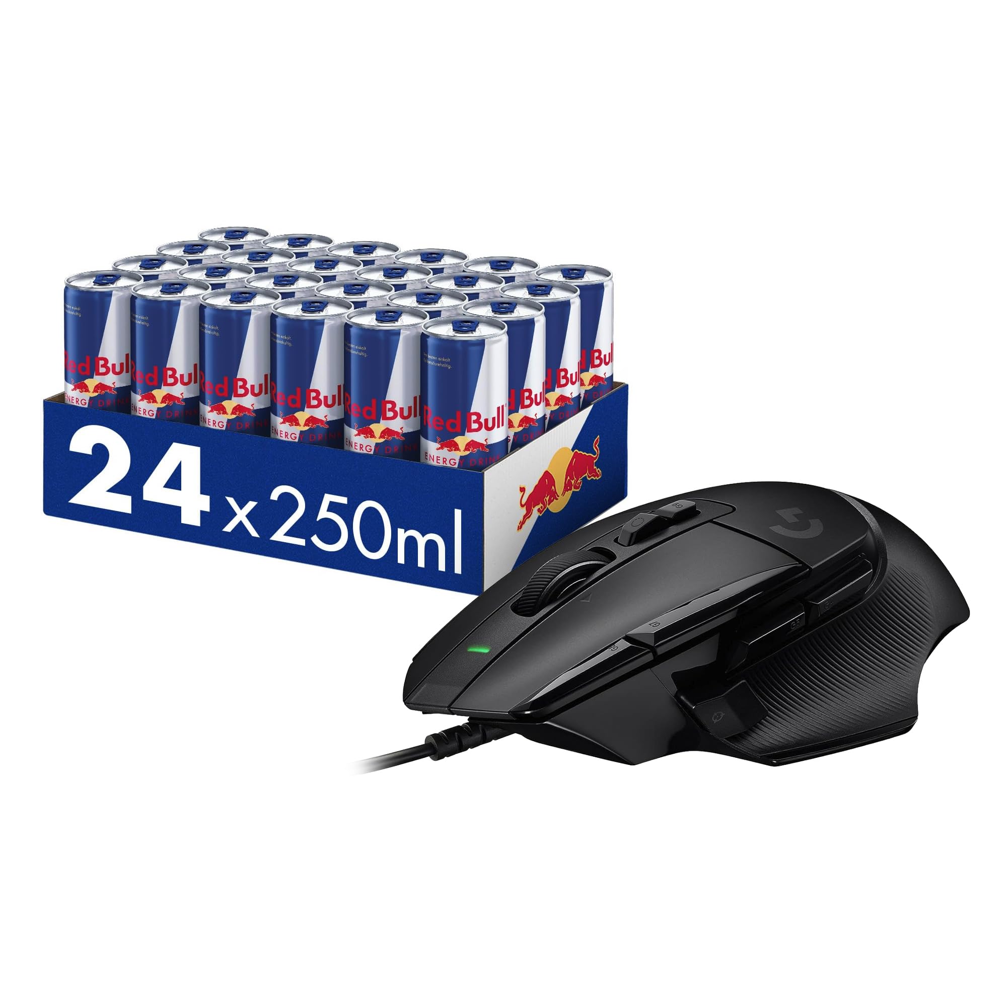 Logitech G502 X kabelgebundene Gaming-Maus + Red Bull Energy Drink - 24er Palette Dosen Getränke, EINWEG (24 x 250 ml)