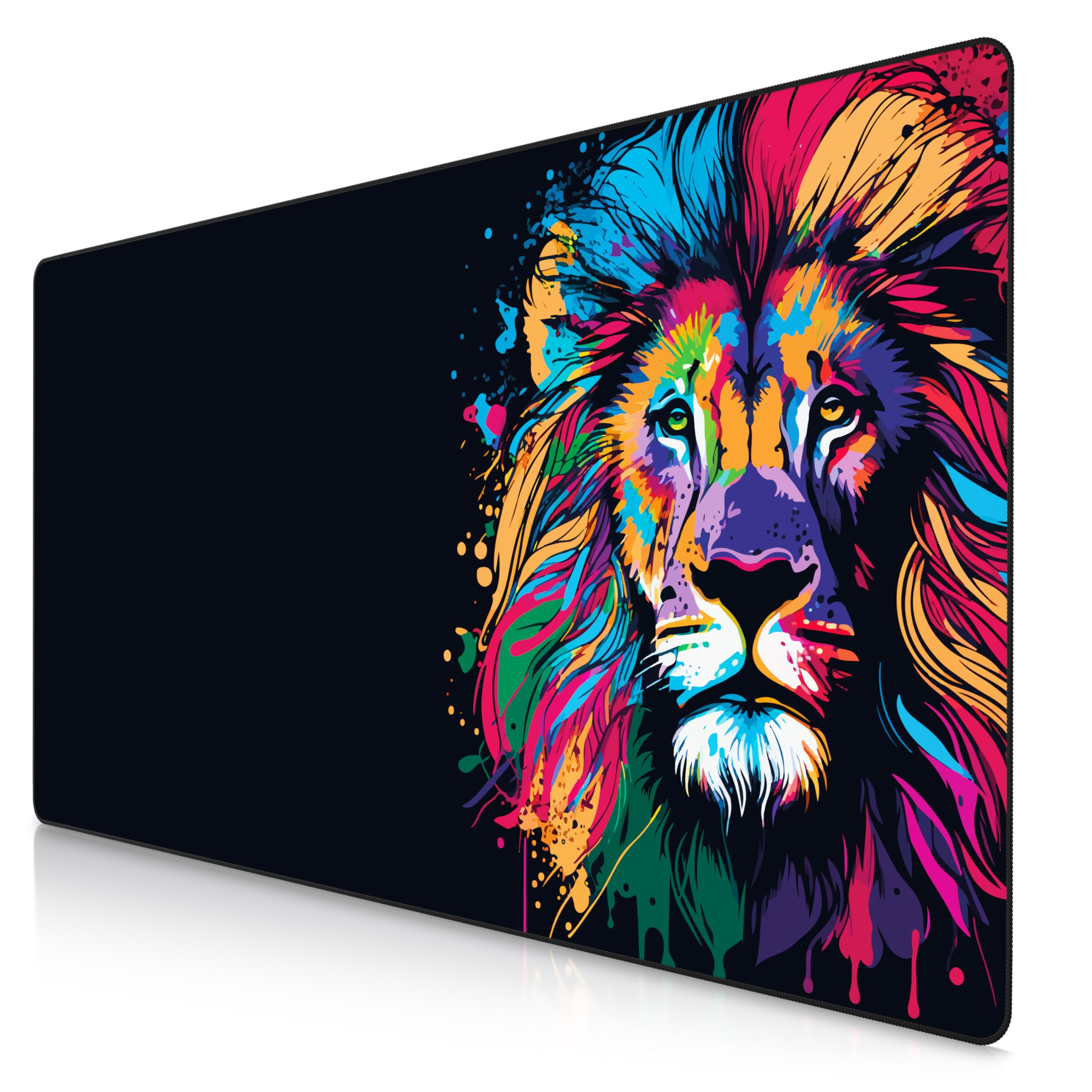 Titanwolf XXXL Übergröße Mauspad 1200x600mm, Gaming Mousepad Groß,120x60 cm Tischunterlage Large Size, verbessert Präzision und Geschwindigkeit XXXL, für Logitech Maus und Tastatur, Colour Lion