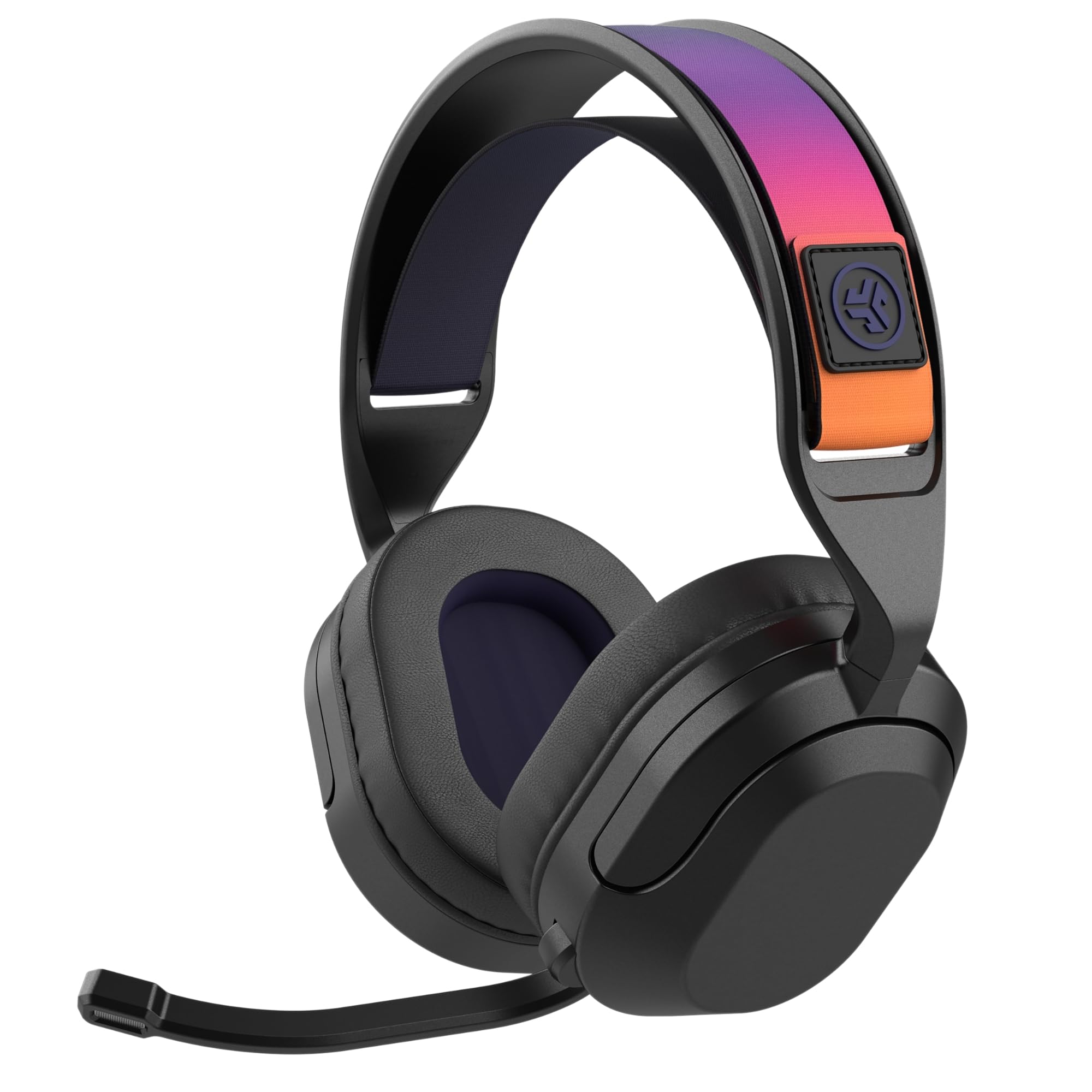 JLab Nightfall Kabelloses Over-Ear-Gaming-Headset, Gaming-Kopfhörer mit Mikrofon für PC/PlayStation/Nintendo Switch, 50 mm Treiber, Wolkenschaumkissen und schallisolierende Innenablage